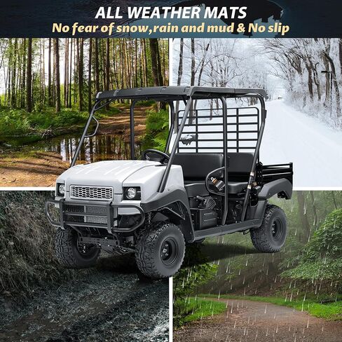 سجادة أرضية SAUTVS TPE لـ Kawasaki Mule، بطانة أرضية مطاطية للصف الأمامي من جميع الأحوال الجوية للحماية من الطقس لـ Kawasaki Mule 3010 4000 4010 2005-2025 (قطعة واحدة، استبدال #KAFT4-013) in Saudi Arabia