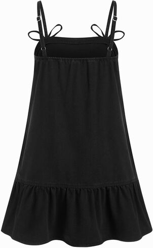 CIDER Womens Overall Dress Denim Jumper with Pockets Adjustable Strap Ruffle Hem Jean Dresses Loose Fit Summer Outfits in Saudi Arabia