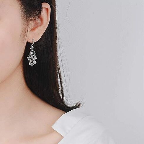 Creative flower water drop tassel leaf earrings retro crystal stone pattern earrings fashion party accessories women's gift earrings in Saudi Arabia