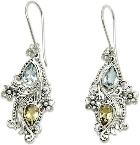 Creative flower water drop tassel leaf earrings retro crystal stone pattern earrings fashion party accessories women's gift earrings in Saudi Arabia