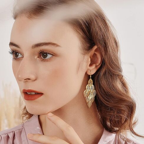 9 Pairs Drop Dangle Earrings Set for Women Stainless Steel Earrings Boho Vintage Silver/Gold Drop Earrings Set Long Bar Earrings Fashion Jewellery in Saudi Arabia
