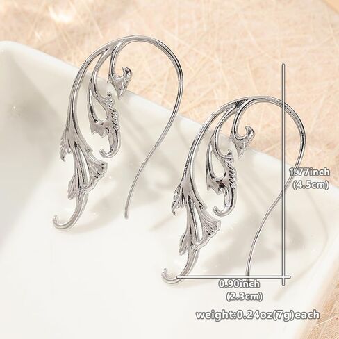 Bohemian Style Copper Material Craftsmen Make Hollow Leaf Earrings, Retro Women's Hanging Earrings, Simple Earrings Suitable for Daily Travel Wear in Saudi Arabia