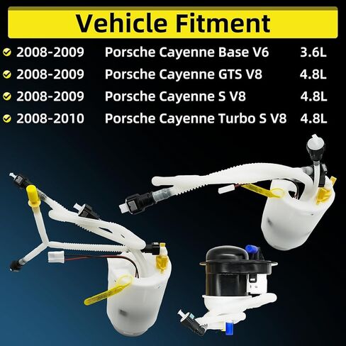 95562093201 A2C53377802Z A2C59514938 Left Right Fuel Pump & Filter Replacement for Porsche Cayenne Base GTS S Turbo S, 3.6L 4.8L 3.6 4.8 in Kuwait