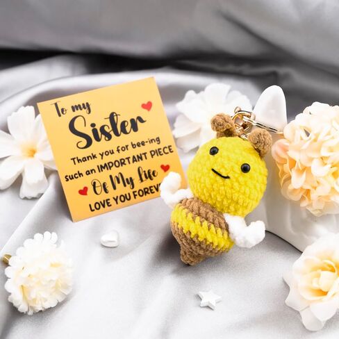 Soul Sister Gifts for Women Birthday Gifts for Sister Cute Bee Keychain Best Sisters Ever Gift from Sisters Brother Christmas Gift Ideas Funny Sis Keyring in Kuwait