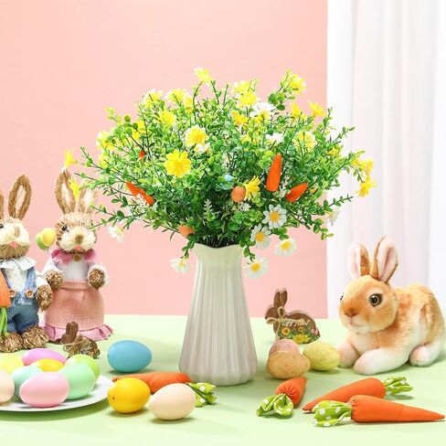 6 قطع من Yunlly بيض عيد الفصح ينبع من أعواد التوت الربيعية مع تزيين البيض والجزر وأعواد البيض المرقطة الملونة وسيقان التوت الربيعية لمزهرية عيد الفصح المركزية in Saudi Arabia