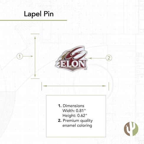 دبابيس طية صدر السترة من Desert Cactus Elon University وشعار Phoenix مصنوعة من المعدن (دبوس A) in Kuwait