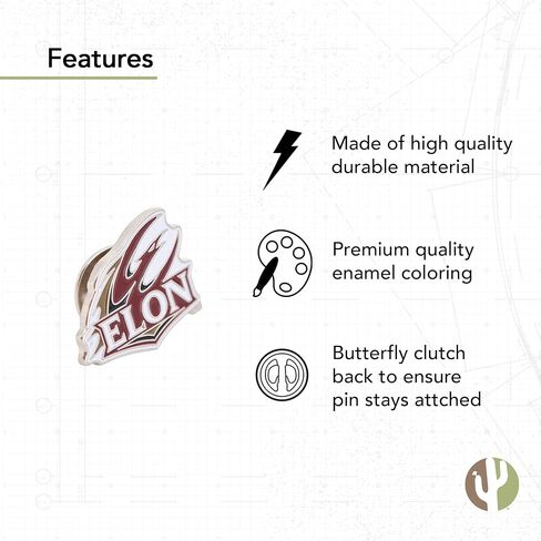 دبابيس طية صدر السترة من Desert Cactus Elon University وشعار Phoenix مصنوعة من المعدن (دبوس A) in Kuwait