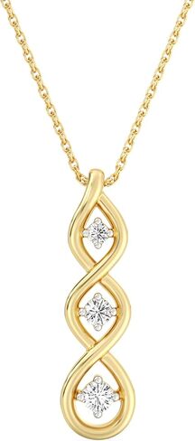 قلادة من الفضة الإسترلينية مطلية بالذهب عيار 14 قيراط من GILDED، 0.10 قيراط، SI1 F-Color Lab Grown Diamond، سلسلة 18 بوصة مع قفل حلقة زنبركية in Saudi Arabia