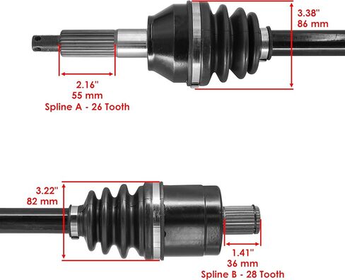 Caltric Front Left Or Right CV Axle Compatible with Polaris Big Boss 350L 1993 / Trail Boss 250 1991-1992 1380052 in Saudi Arabia