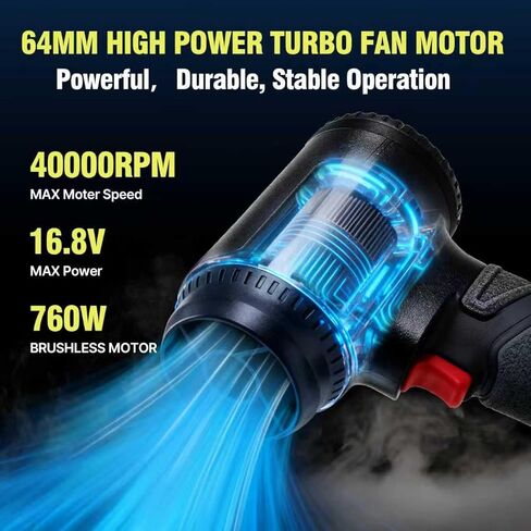 Duster Air Air Duster ، 180000 دورة في الدقيقة ، منفاخ مجفف نفاث ، 3 Gear Electric 5000 MAH هواء محمول ، لا يوجد تخيم هواء معلوم خارج علبة الهواء المضغوطة ، مروحة نفاثة لتنظيف كمبيوتر لوحة المفاتيح ، سرير هواء ، سرير هواء in Saudi Arabia