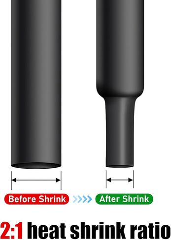 Heat Shrink Tube, Wire Wrap Electrical Cable Ratio 2:1 Heat Shrinkable Shrinking Sleeving Black 1M / 3.3Ft Dia 70mm (70MM) in Kuwait