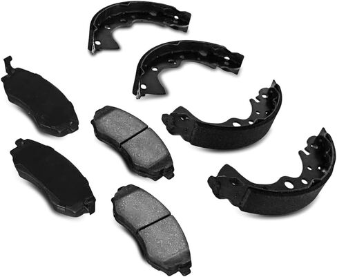 8 قطعة منصات الفرامل الأمامية والأحذية الخلفية مجموعة استبدال السيارات لتويوتا سيينا 3.0L 1998 1999 2000 2001 2002 2003 in Kuwait