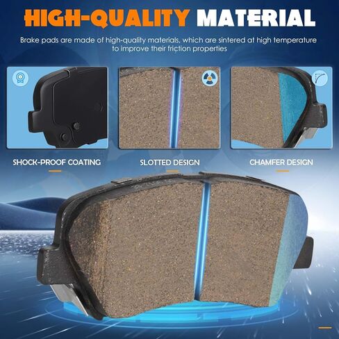 8PCS Front Geramic&Rear Semi-Metallic Brake Pads Fit for Hyundai Elantra 1.8L 2011-2016 2.0L 2014-2016,for Elantra GT 1.8L 2013 2.0L 2014-2016,for Veloster 2012-2016(With Hardware) in Saudi Arabia