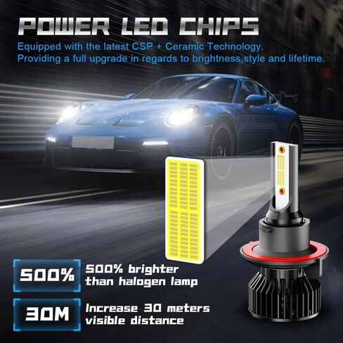 مجموعة لمبات LED لسيارة Jeep Renegade 2015 2016 2017 2018 2019 2020، 4 قطع بيضاء فائقة السطوع وشعاع عالي ومنخفض ومصابيح ضباب LED. in Kuwait