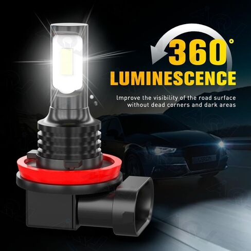 مجموعة لمبات LED لسيارة Jeep Renegade 2015 2016 2017 2018 2019 2020، 4 قطع بيضاء فائقة السطوع وشعاع عالي ومنخفض ومصابيح ضباب LED. in Kuwait