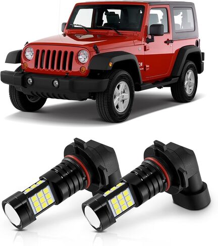 6000K Xenon White H10 9145 9140 LED Fog Lights Bulb Compatible with 2007 2008 2009 Jeep Wrangler, Pack of 2 in Saudi Arabia