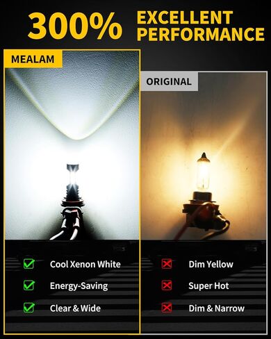 6000K Xenon White H10 9145 9140 LED Fog Lights Bulb Compatible with 2007 2008 2009 Jeep Wrangler, Pack of 2 in Saudi Arabia