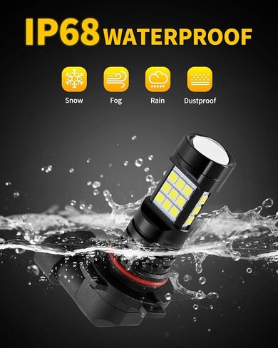 6000K Xenon White H10 9145 9140 LED Fog Lights Bulb Compatible with 2007 2008 2009 Jeep Wrangler, Pack of 2 in Saudi Arabia