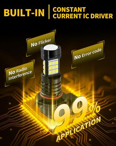 6000K Xenon White H10 9145 9140 LED Fog Lights Bulb Compatible with 2007 2008 2009 Jeep Wrangler, Pack of 2 in Saudi Arabia
