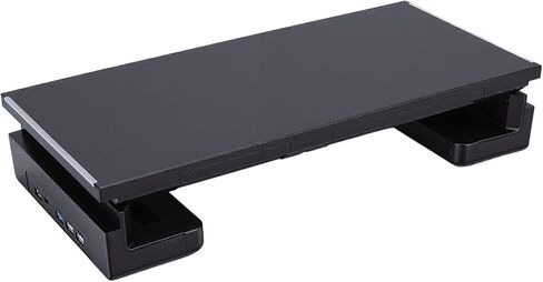 Greensen Computer Monitor Stand Riser, Adjustable ABS with USB Ports, Ergonomic Desk Organizer for Laptop, Printer, and TV in Saudi Arabia