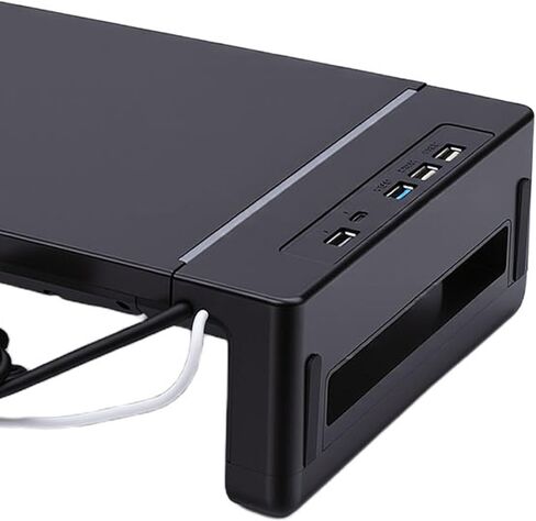 Greensen Computer Monitor Stand Riser, Adjustable ABS with USB Ports, Ergonomic Desk Organizer for Laptop, Printer, and TV in Saudi Arabia