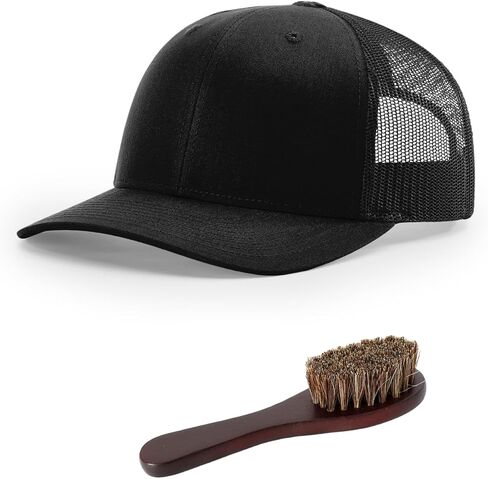 The Hat Pros Richardson 112T/PT No Button Crown Tactical Trucker Snapback Hat Bundle with THP Hat & Clothing Brush in Kuwait