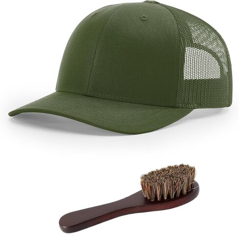 The Hat Pros Richardson 112T/PT No Button Crown Tactical Trucker Snapback Hat Bundle with THP Hat & Clothing Brush in Kuwait