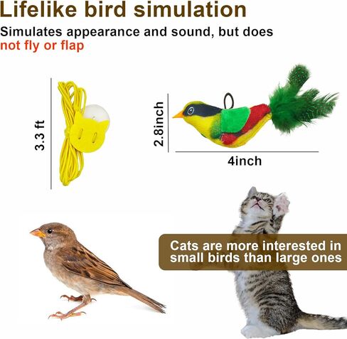 لعبة تفاعلية للطيور القطة (غير الطيران) ، وقابلة لإعادة الشحن ومقاومة للمضغ ، ومحاكمة ، وتنشيط ، ومحاكاة الأجنحة الطيور والأصوات مع 3 سرعات ، للقطط والكلاب والحيوانات الأليفة الصغيرة in Kuwait