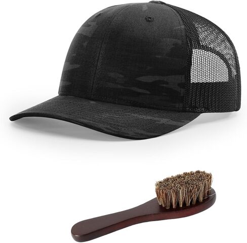 The Hat Pros Richardson 112T/PT No Button Crown Tactical Trucker Snapback Hat Bundle with THP Hat & Clothing Brush in Kuwait