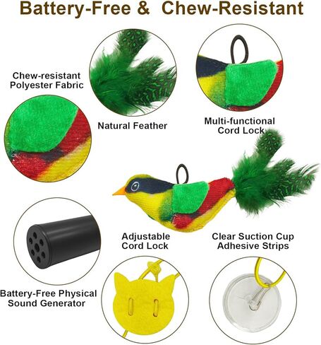 لعبة تفاعلية للطيور القطة (غير الطيران) ، وقابلة لإعادة الشحن ومقاومة للمضغ ، ومحاكمة ، وتنشيط ، ومحاكاة الأجنحة الطيور والأصوات مع 3 سرعات ، للقطط والكلاب والحيوانات الأليفة الصغيرة in Kuwait