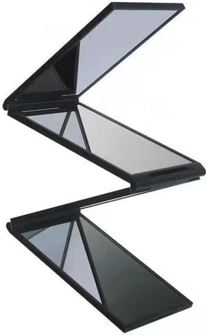 مرآة مكياج قابلة للطي، 4 مرايا حلاقة، أداة قص شعر محمولة على سطح المكتب بزاوية 360 درجة، تصفيف الشعر والعناية به، مرآة مكياج محمولة قابلة للطي، بالإضافة إلى مرآة مكبرة 15 مرة in Kuwait