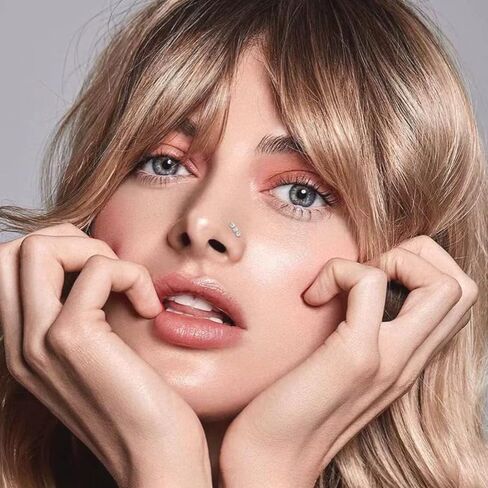 Zolure Nose Rings L Shape Nose Studs for Women Stainless Steel Body Piercing Jewelry Butterfly Flower Heart Moon Dangle Cute Pink Clear CZ in Kuwait