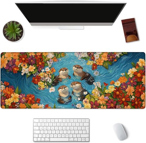 Sloth Gaming Mouse Pad Extended Desk Computer Keyboard Laptop Mouse Pads for Gaming Home Office Work, Large Long Desk Mat Mousepad with Non-Slip Rubber Base 31.5×11.8inch(14) in Saudi Arabia