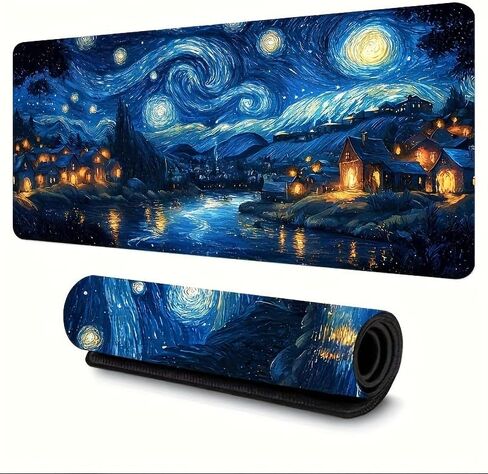 لوحة ماوس ألعاب Galaxy Night Theme مقاس 30 × 60 سم، قاعدة مطاطية مضادة للانزلاق من Diatom Mud، بساط لوحة مفاتيح وماوس ملحق للكمبيوتر المكتبي in Saudi Arabia