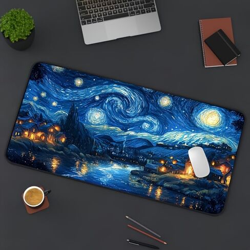 لوحة ماوس ألعاب Galaxy Night Theme مقاس 30 × 60 سم، قاعدة مطاطية مضادة للانزلاق من Diatom Mud، بساط لوحة مفاتيح وماوس ملحق للكمبيوتر المكتبي in Saudi Arabia