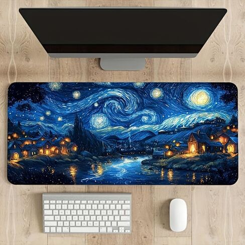 لوحة ماوس ألعاب Galaxy Night Theme مقاس 30 × 60 سم، قاعدة مطاطية مضادة للانزلاق من Diatom Mud، بساط لوحة مفاتيح وماوس ملحق للكمبيوتر المكتبي in Saudi Arabia