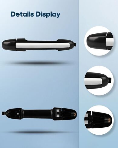 ECCPP Exterior Black Lever w/Chrome Door Handle Front Replacement for 2006-2010 for Hyundai for Sonata | Replaces 826513K500, 826523K020,79823 in Saudi Arabia