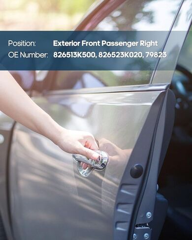 ECCPP Exterior Black Lever w/Chrome Door Handle Front Replacement for 2006-2010 for Hyundai for Sonata | Replaces 826513K500, 826523K020,79823 in Saudi Arabia