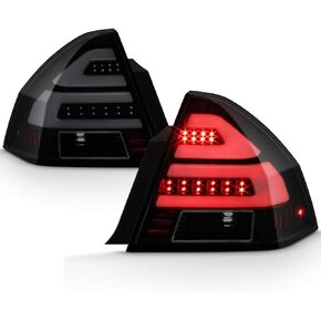 ACANII - For 2006-2013 Chevy Impala Black Smoked LED Light Tube Tail Lights Brake Lamps Replacement Driver & Passenger in Kuwait