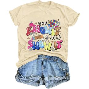 Test Day Teacher Shirt for Women You Know It Now Show It T-Shirt Short Sleeve Testing Tee Tops in Kuwait