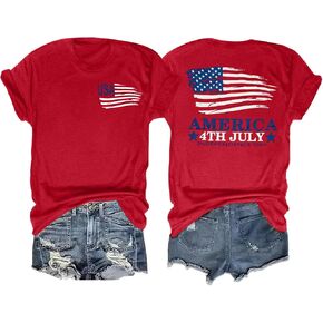 American Flag Shirts for Women: 4th of July T-Shirt 250 Anniversary USA Shirt Patriotic Short Sleeve Tops in Kuwait