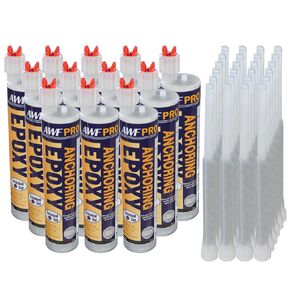 AWF PRO مجموعة ممتدة مكونة من مكونين من الإيبوكسي 20.2 أونصة، لاصق عالي القوة لتثبيت وربط القضبان والقضبان الملولبة في الخرسانة غير المتشققة، مقاوم للمواد الكيميائية، رمادي in Kuwait