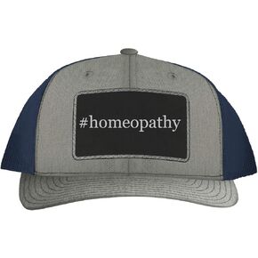 #Homeopathy - Leather Hashtag Black Patch Engraved Trucker Hat in Kuwait