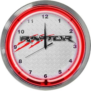 Blue Oval Industries Neonetics Red Neon Light Up Wall Clock 15" for Ford Ranger Bronco F-150 Raptor in Kuwait