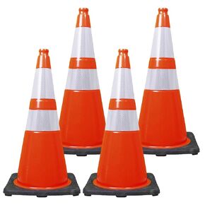 Brimar 28 Inch Performance Cones, 2 Pack, Orange PVC Traffic Safety Cones with 7 lb. Black Base for Construction, Road Parking, MUTCD Approved, Highly Reflective Bands, Structurally Stable, Wearproof in Kuwait