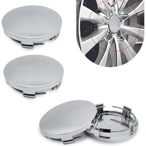 4 PCS Car Wheel Center Caps, ABS Scratch-resistant Anti-rust Hub Cover, Tight Fit Arc Design Protective Rim Hub Cap, Snap-in Exterior Modification Accessories (Silver) in Kuwait