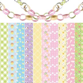 Easter Paper Chain Decor, 600 Pcs Cute Bunny Colorful Paper Chains for Home and Classroom Decorations, Happy Easter Strips for Holiday Party Decoration Supplies in Kuwait