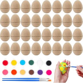 50 PCS ورقة ماشون بيض عيد الفصح DIY عيد الفصح البيض الفارغ المملوء بالطلاء غير مكتمل للطبقة البيض ديي بيض زخرفة لبيض عيد الفصح مفاجأة البيض in Kuwait