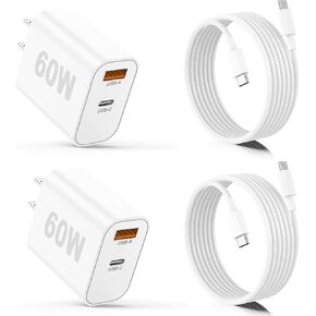 USB C Charger Charge Fast Fast for iPhone 15/16 مع سلك شحن 3 أقدام ، محول شاحن سريع للحائط 30 واط مع كابل من النوع C إلى C من النوع C إلى iPhone 16/16 Pro/15 Plus/15 Pro/15 Pro Max/iPad Pro/Air/Samsung in Kuwait