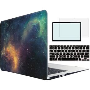 Compatible with MacBook Pro 13 Case,4 in 1 Rubberized Hard Cover with Keyboard Skin Screen Shell for MacBook Pro 13 Inch w/Out Touch Bar Touch ID Model:A1708 A1988, Space Green in Kuwait